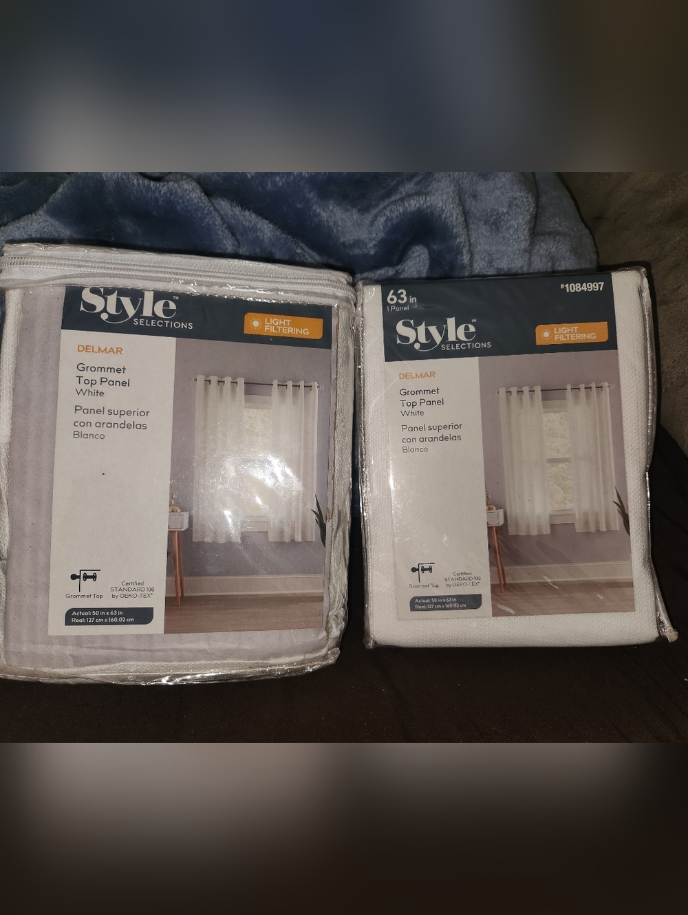 Style Selections Delmar White Grommet Top Panel Curtains